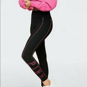 Pink Victoria’s Secret Black Mesh Ultimate Legging